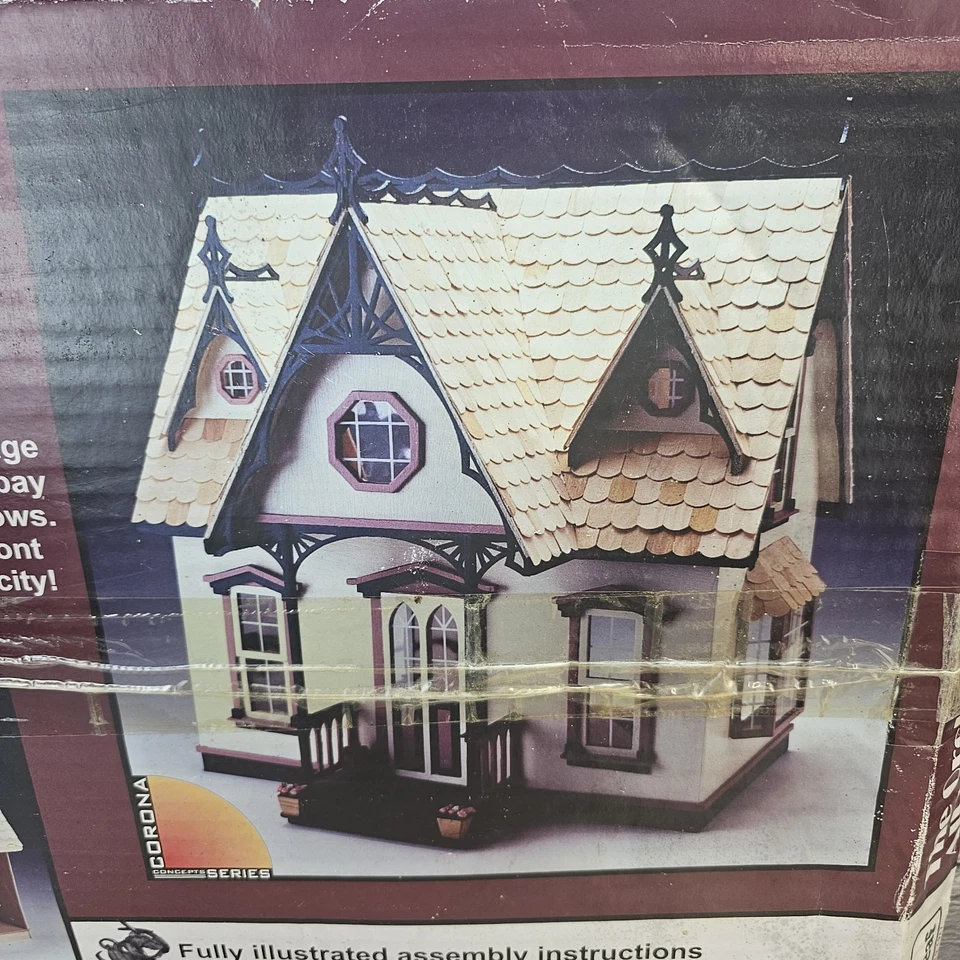 VTG Greenleaf Dollhouse 1993 Orchid #9301 Wood Victorian Cottage Open Box READ - Image 4 of 4