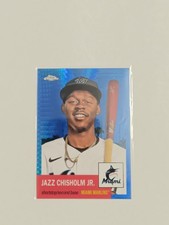 2022 Topps Chrome Platinum Anniversary - Jazz Chisholm #130 Blue Prism Refractor
