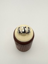 Sterling Silver Abstract Modernist Wide Band Ring Size 6 Artisan