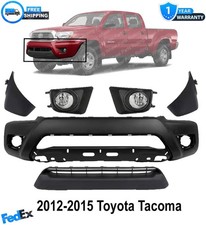Front Bumper Cover Primed Plastic Fog Lights Kit For 2012-2015 Toyota Tacoma