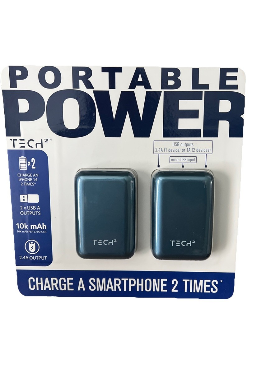 Tech Squared Nano Juice 10k mAh Portable Charger (2pk) for sale