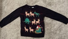 H M Children  s Christmas Sweater Size 2T Holiday Reindeer Dinosaur Santa