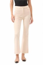 Veronica Beard Carson High Rise Ankle Flare Jeans Ecru