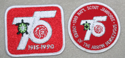 BSA OA ORDER OF THE ARROW 1915-1990 75TH ANNIVERSARY PATCH SET