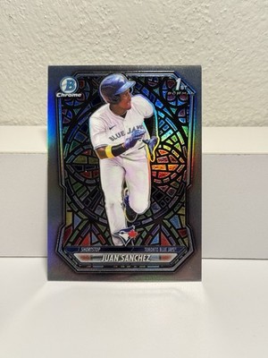 2026 Bowman Chrome Juan Sanchez #BCP-25 Etched In Glass SSP Blue Jays Prospect