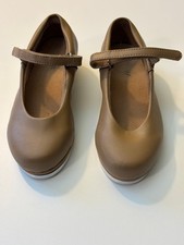 Leo Girls Rhythm Tap Shoes Tan Camel Size 8M Youth Mary Jane Dance Shoes