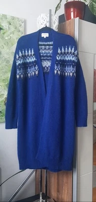 BRORA Luxus Alpaka Strickjacke Longcardigan Fair Isle Blau Gr. M/L – Wie neu - Bild 1 von 4