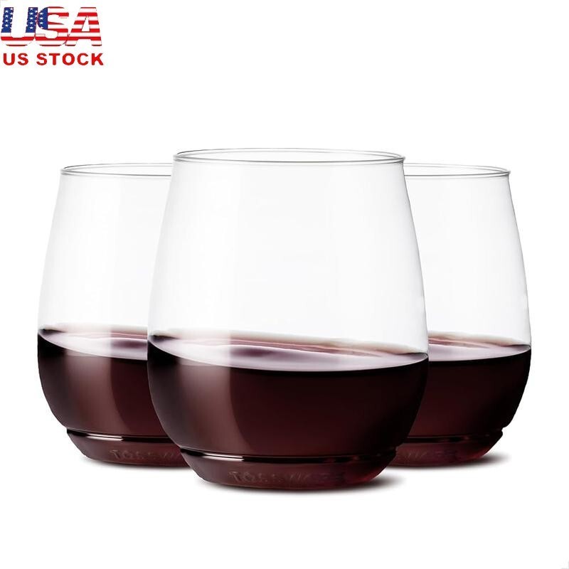 Recyclable Unbreakable Clear Plastic Wine Glasses Set of 12 Perfect Parties  New | eBay