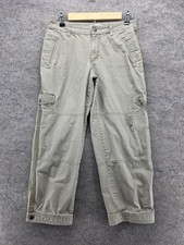 Columbia Pants Womens 4 Gray Cargo Outdoor Hiking Utility Pockets Adjustable Hem