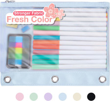 Pencil Pouch for 3 Ring Binder, Large Capacity Binder Pencil Pouch with Smooth Z