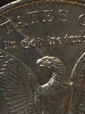 1904-O $1 Morgan Dollar NGC MS62 Reverse Struck Thru Error,eagle with a horn