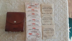 VTG. LYONS & COULSON FLY FISHING LEADER/FLY'S WALLET WITH ORIGINAL CONTENTS RARE