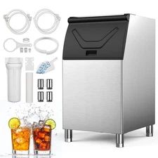 Stainless 300LBS Ice Storage Bin or Commercial Ice Maker Machine 580LBS/24H Head