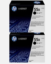New Open Box HP 55X High Yield Black 2-Pack Original LaserJet Toner Cartridge