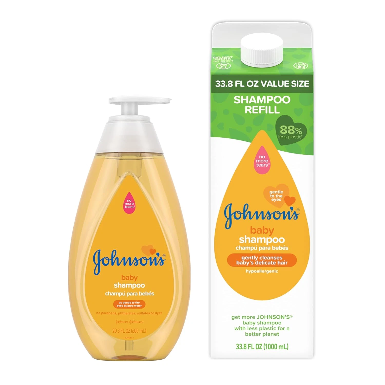 Shampoo 20.3 Fl. Oz, Tear-Free Formula and 33.8 Fl. Oz Refill Pack, Gentle Baby
Opens in a new windo