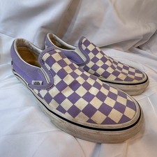 Vans Classic Slip-On Purple White Checkerboard Sneakers Women s 6.5 Men s 5