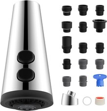 4 Function Kitchen Faucet Head Replacement Universal Pull Down Chrome