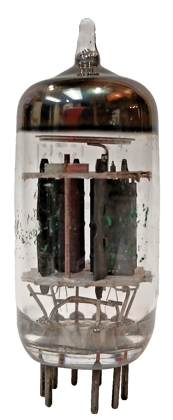 TESTED GAIN (70.6, 71.3) GE 5751 TUBE GREY PLATE DISC GETTER (LOWER GAIN 12AX7)