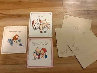 Lot Of VTG 1973 Original Kewpie Get Well Cards / Envelopes / Unused/VERY CUTE!