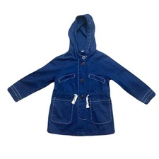 Zara Navy Blue Utility Jacket w/ Hood Canvas Girl's 6 EUC