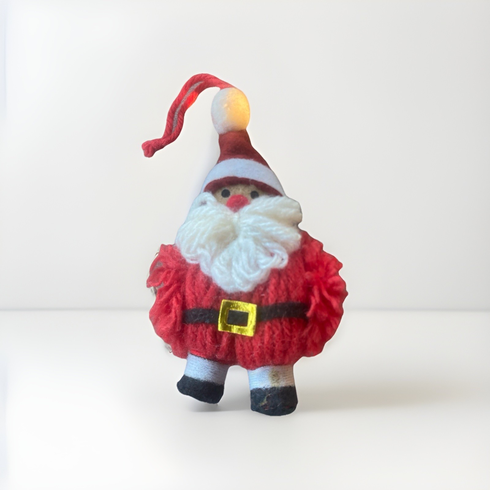 Vintage Hallmark Christmas Ornament Yarn Santa Claus