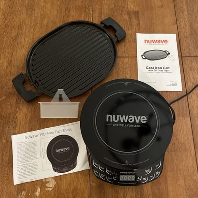 NuWave Precision Induction Cooktop Digital Portable Burner W/ Cast Iron Grill