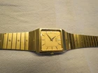 Seiko Tank Watch Men 27mm Silver Dial Two Tone Rectangle 8620-5049 New Battery