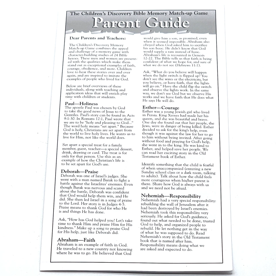 Noah Memory Match-Up Game Vintage 1998 By RAINFALL Educational Toys COMPLETE - Image 4 of 4