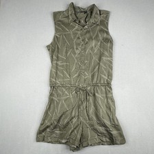 Prana Weekend Escape Romper Green Leaf Print Tencel Womens M NWT