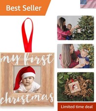 Elegant Baby's First Christmas Wooden Ornament Frame - Perfect Keepsake Gift