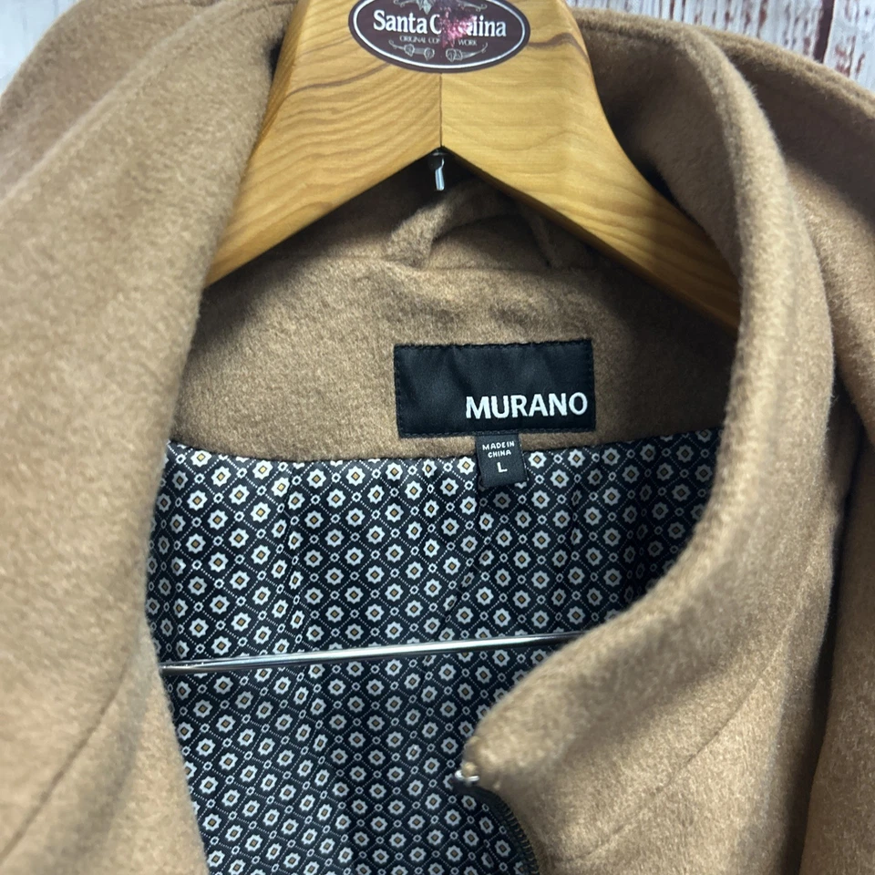 Abrigo de lana tostado de Murano para hombre, abrigo grande Foto 2 de 4