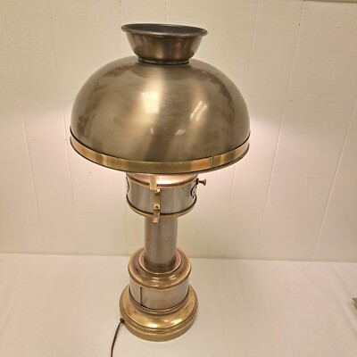 MCM Underwriters Laboratories Table Top Lamp Silver/Gold Tone Deco Thomas USA