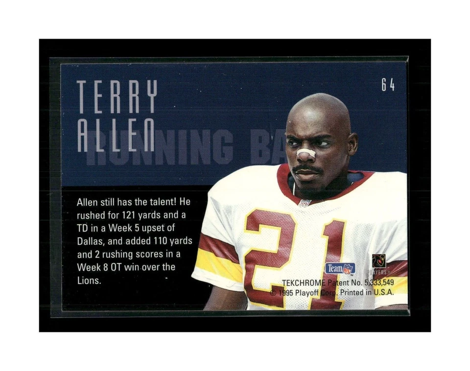 1995 Playoff Contenders Terry Allen #64 - Image 2 of 4