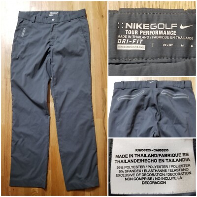 NIKE Golf Tour Performance Dri-Fit Golf Gray Pants Mens 32x32