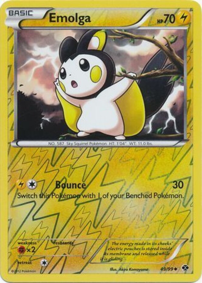 Emolga - 49/99 - Uncommon - Reverse Holo LP, English Pokemon Next Destinies