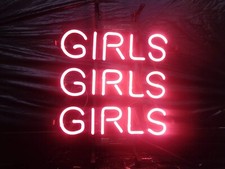Girls Girls Girls Pink 14"x10" Neon Light Sign Lamp Display Wall Decor Bedroom