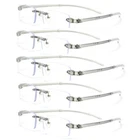 5xRimless TR90 Elastic Reading glasses Ultralight Reader +50 +75 +1.0 +1.25~+4.0