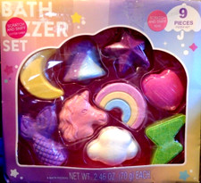 BATH FIZZER SET Rainbow Unicorn Mermaid Heart BATH BOMB PACKAGE OF 9 NEW