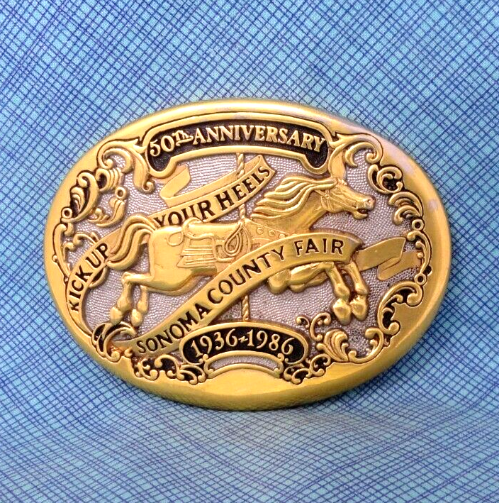 Sonoma County Fair Belt Buckle # 50th Anniversary Vtg Award