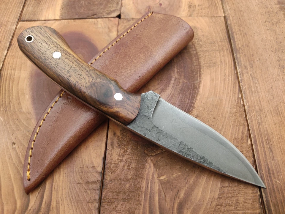 定制手工 1095 钢 EDC 固定刀片酸洗生存狩猎刀 — 第 3/4 张图片