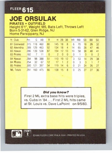 1986 Fleer Baseball Complete Your Set You Pick Choose #496 - 660 - Picture 241 of 295