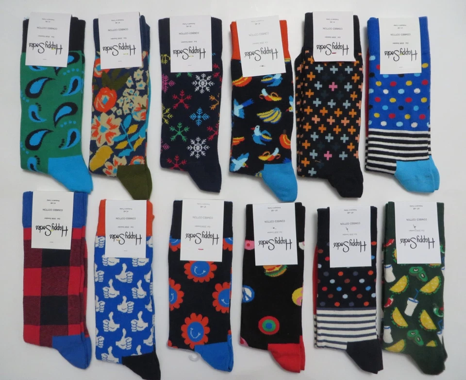 Paquete de 1 calcetín Happy Socks clásico para hombre, zapato talla 10 - 13 algodón suave Foto 3 de 4