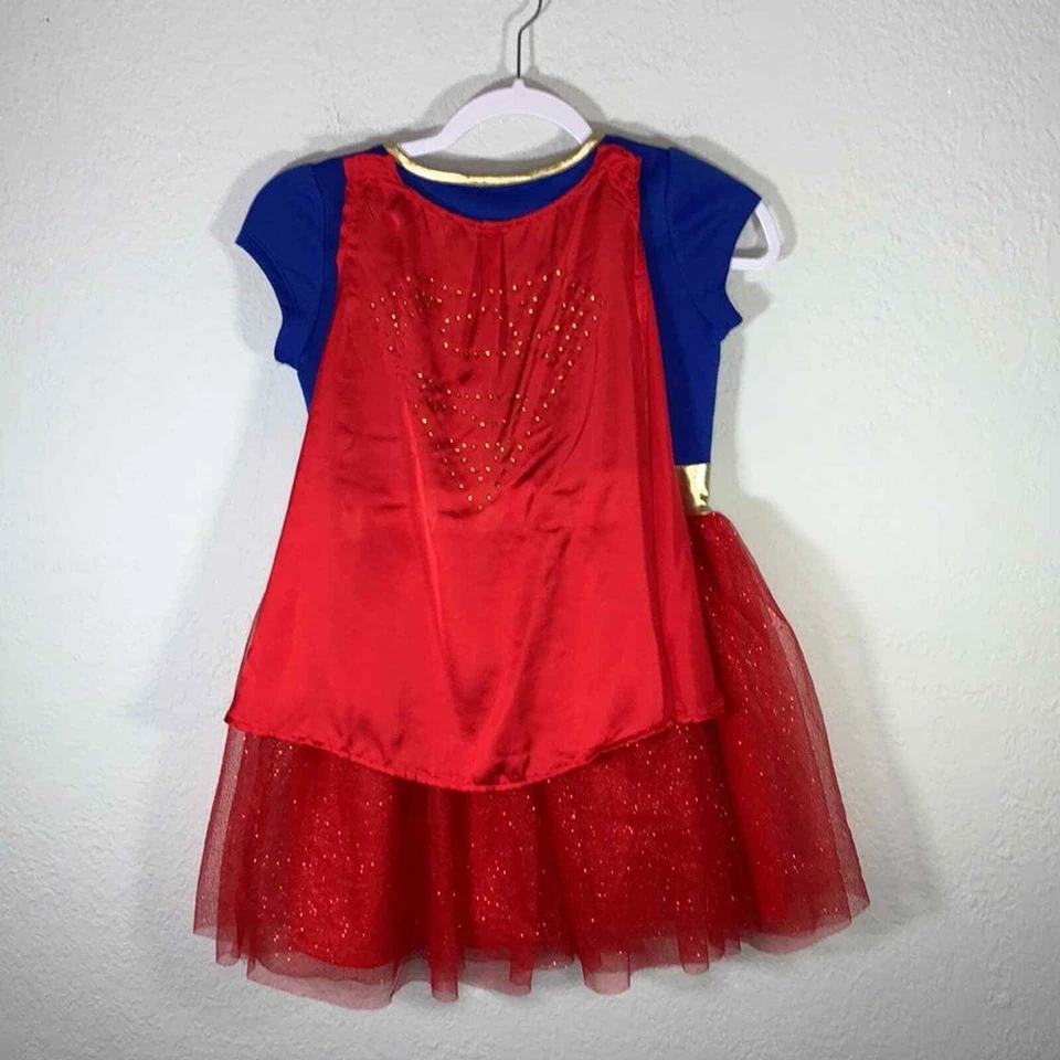 Vestido Disfraz DC Comics Niñas Capa Brillante Tul Falda, Supergirl Foto 4 de 4