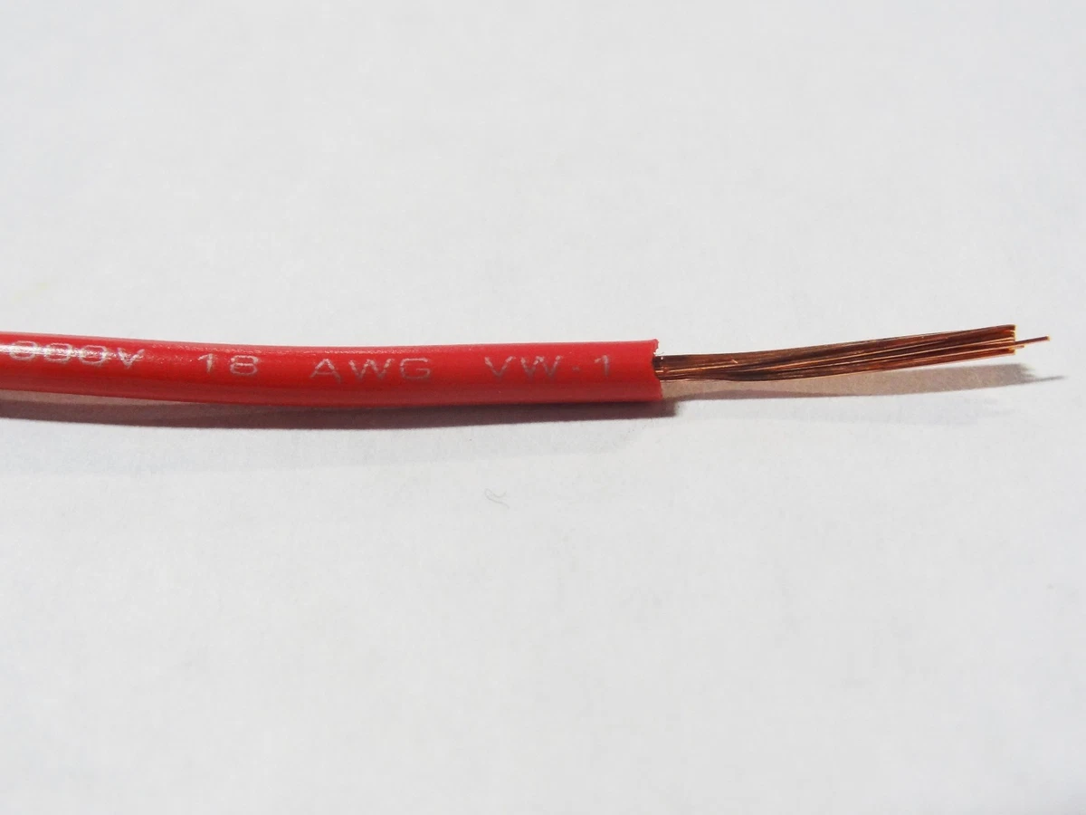 18 GAUGE WIRE RED 500 FT PRIMARY AWG STRANDED COPPER POWER REMOTE MTW  MACHINE