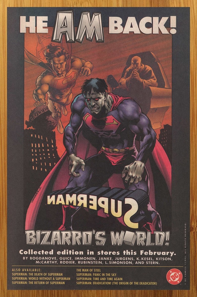 1995 DC Comics Superman Bizarro's World! Print Ad/Poster