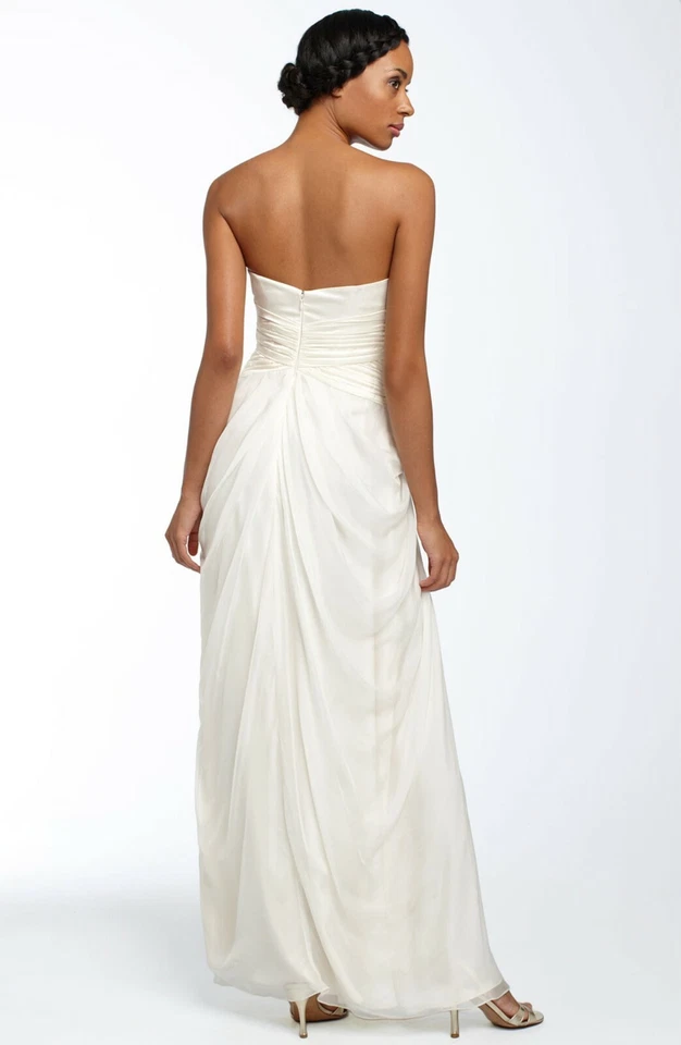 ABS By Allen Schwartz Shirred Corsage Robe W / Jupe Mousseline 8 - Photo 2/2