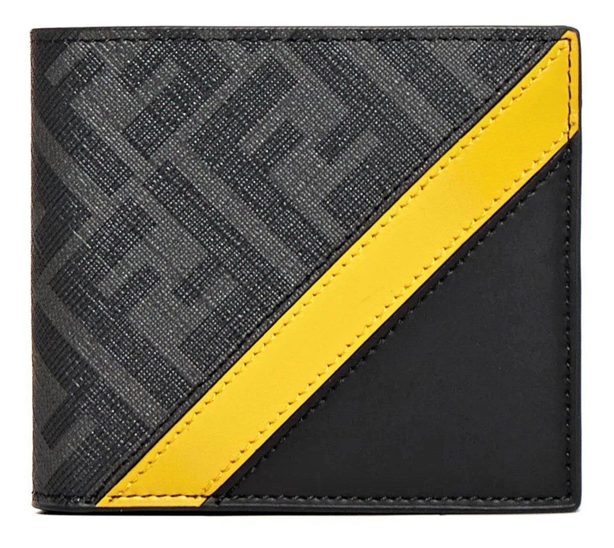 FENDI 'FF Diagonal Logo Yellow Band' Authentic Men's Canvas FENDI 'FF Diagonal Logo Yellow Band' Authentic Men's Canvas