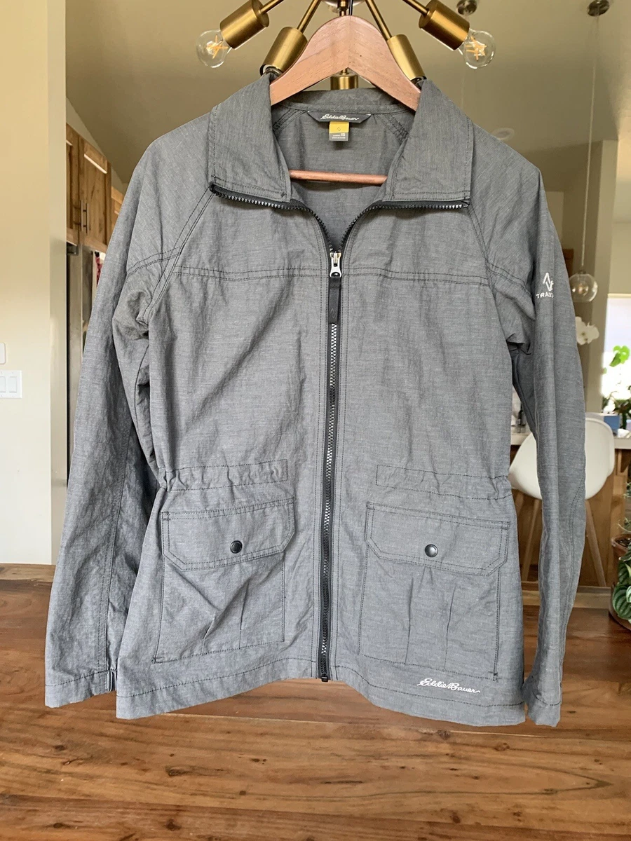 Eddie Bauer Travex Jacket Travel Womens XS Gray Lightweight