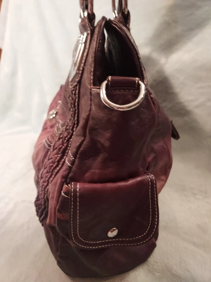 Angel Barcelo Burgandy Purple Pink Hobo Women's Handbags Purse Satchel Shoulder - Image 3 of 4