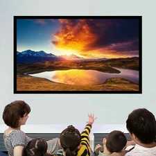 135 Inch Fixed Aluminum Frame Projector Screen Home Theatre HD TV Projection US